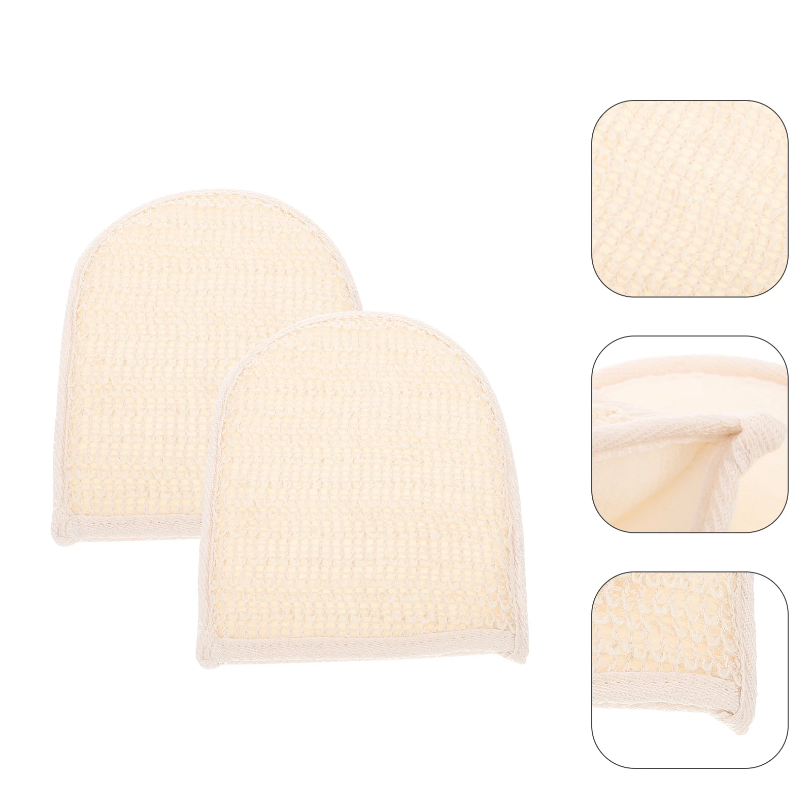 2 Pcs Cotton Loofah Body Scrub Exfoliating Bath Scrubber for Gloves Washing Shower Brush