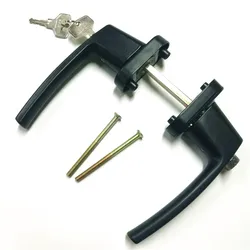 Plastic Steel Door double-sided Handle sliding push door handles 55-65MM with key lock