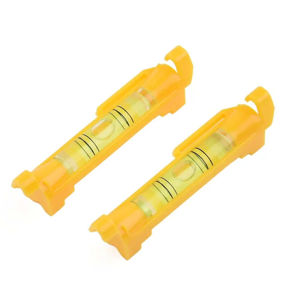 2pcs Horizontal Bubbles Hanging Wire Cascade Mini-level Wire-level Tools Yellow String Leveling Tool W/ String Hook Design
