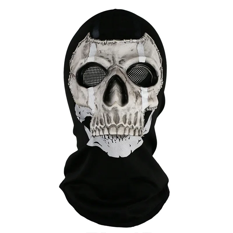 2025Masque de crâne fantôme d'horreur unisexe pour Halloween, couvre-chef en Latex MW2, casque de Cosplay, accessoire