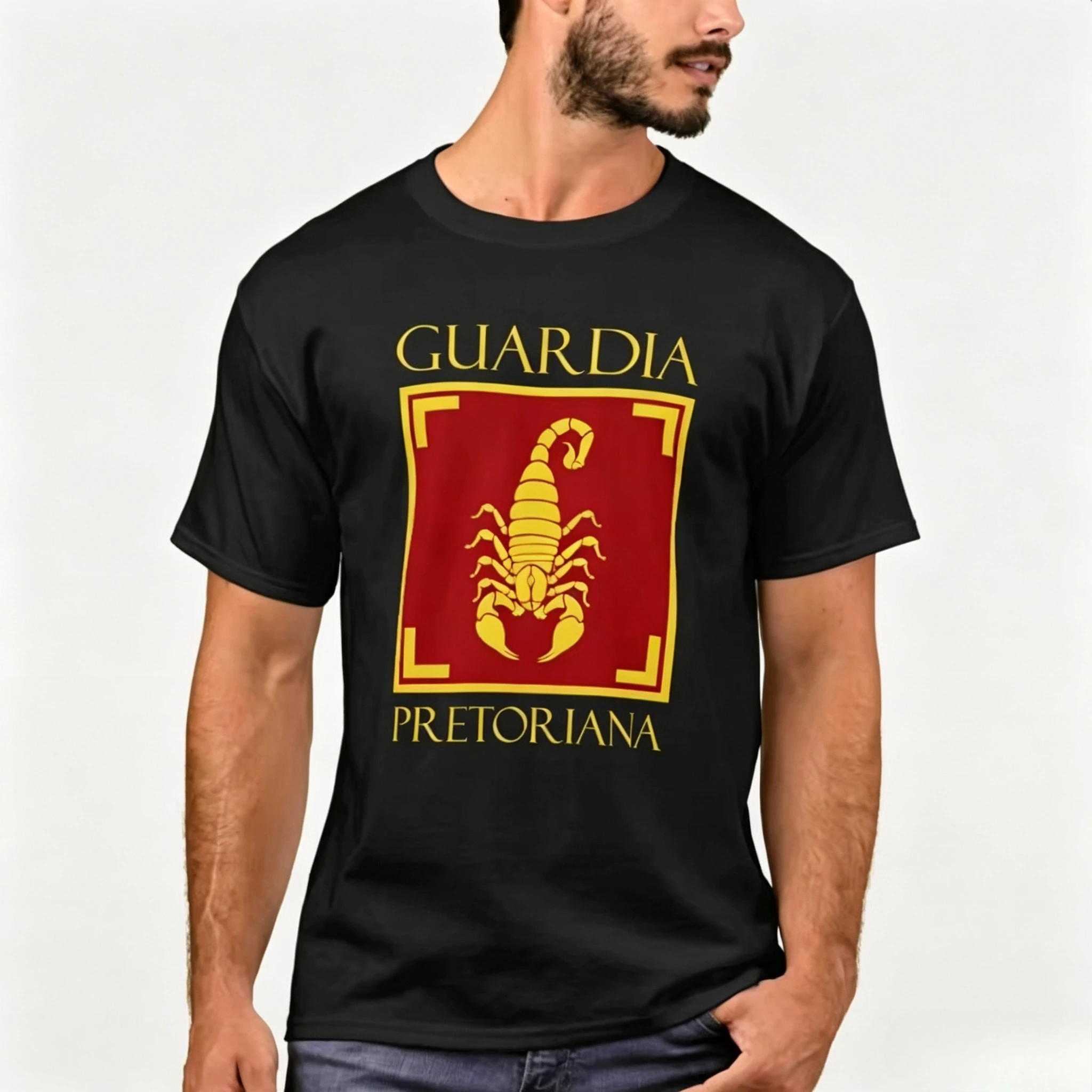 Roman Legion SPQR Praetorian Guard Scorpion Symbol Graphic T‑Shirt O‑Neck Casual Summer Top For Men Historical Theme Wear