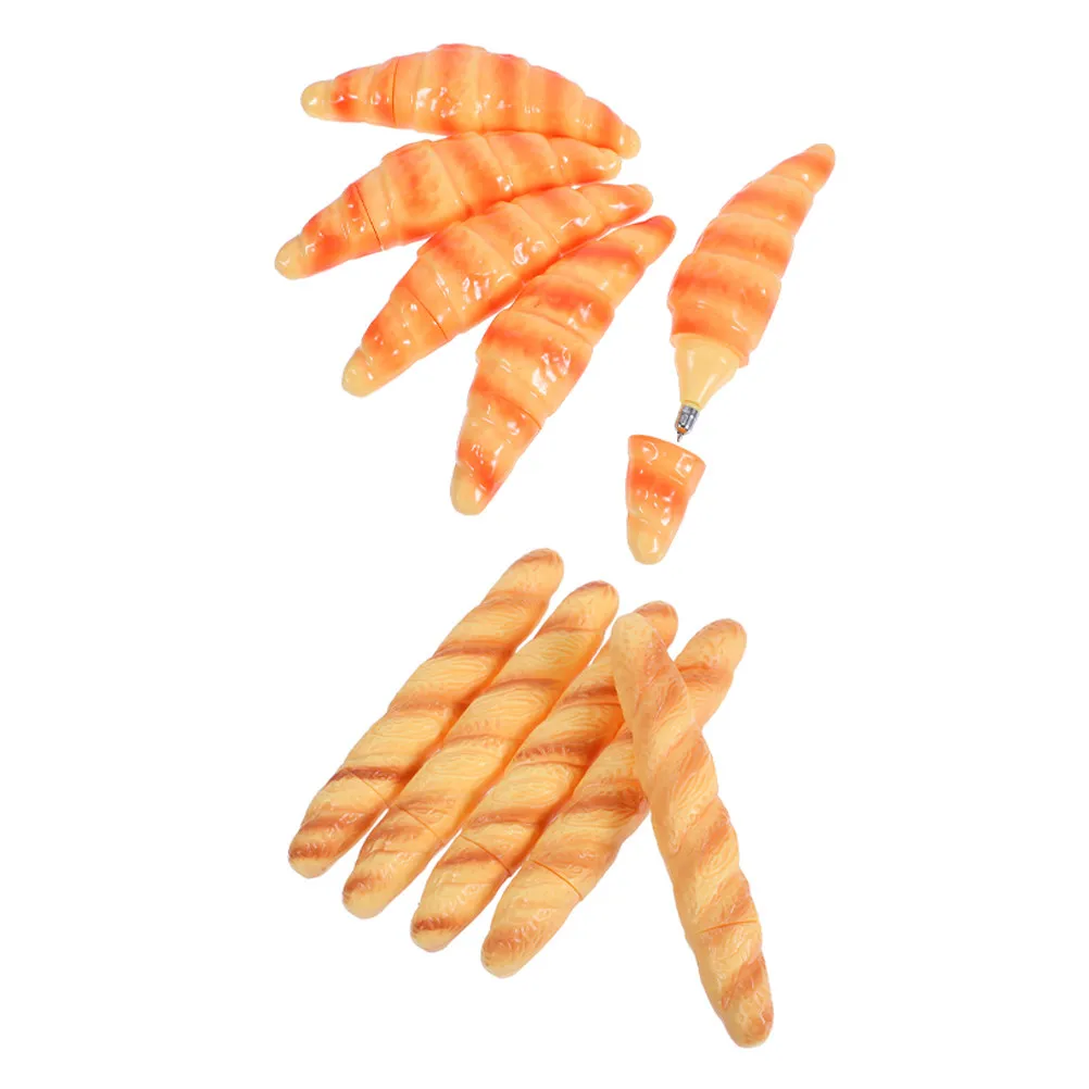 

10Pcs Realistic Food Shaped Ballpoint Pen Baguette Croissant Design Smooth Writing Black Ink Novelty School Office Stationery