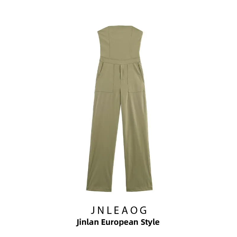 

JNLEAOG Autumn New Faionable Long One-Piece Rer Women's High Waist Straight Cut Polyester Fiber Commute Sle 352273