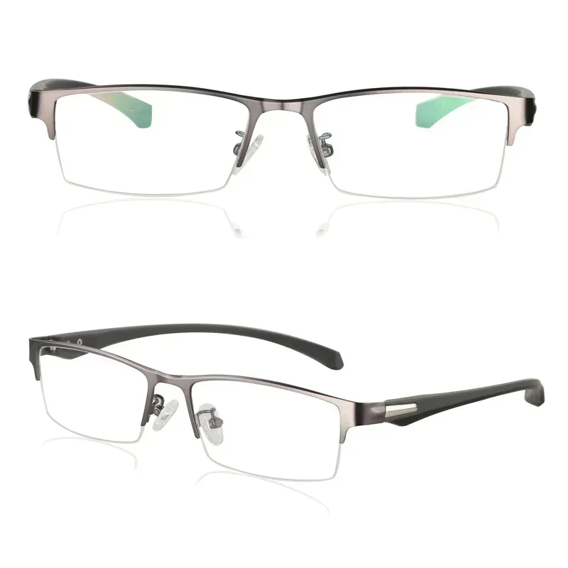 Progressive Multifokale Photochrome Lesebrille Anti-blau Licht Weit Anblick Gläser Männer Halb Rahmen Business Presbyopie Brille – Detail 23