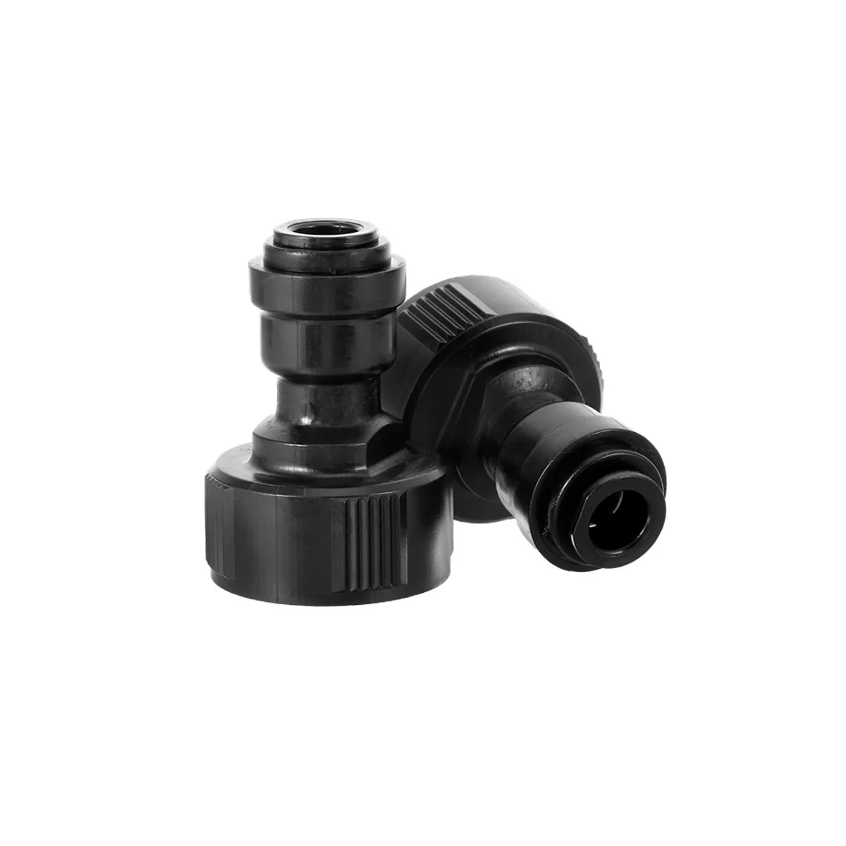 10 Piece Drip Irrigation Faucet Adapters for GHT 3/4 Inch Faucets and 1/4 Inch Tubing Push Fit Quick Connect ABS Plastic