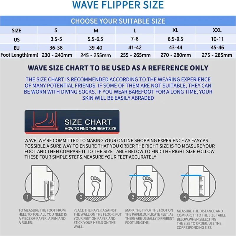 Profesjonalne długie płetwy do freedivingu - do łowienia podwodnego, nurkowania, snorkelingu i sportów wodnych |   PP+TPR z funkcją antypoślizgową