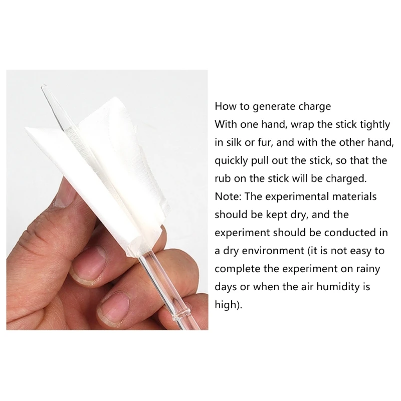 Electrostatic Friction Rod Kits Physics Experiment Tool Stem Toy Friction Electrification Experiment Set for Students F19E