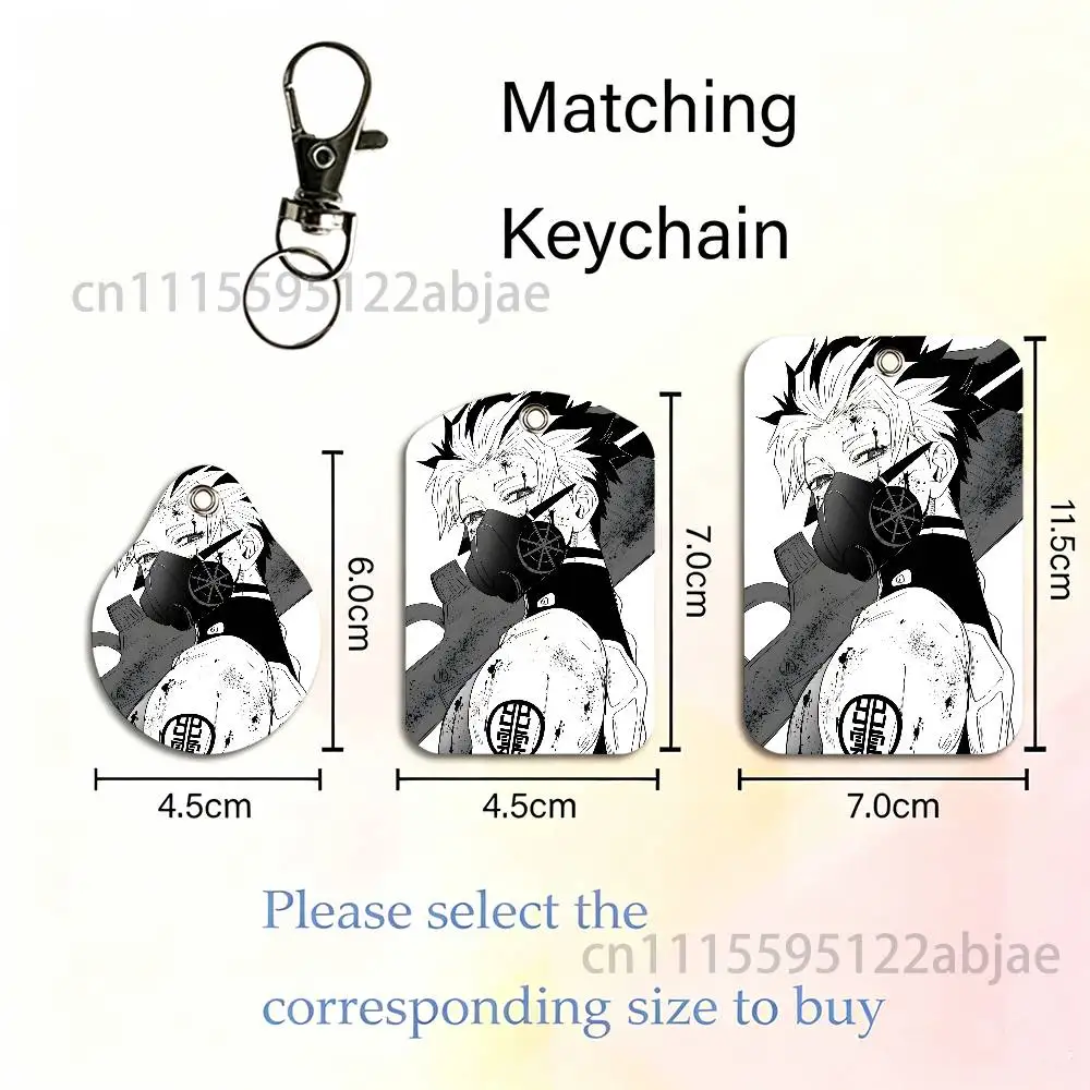 k-kaiju No 8 k-kafka hibino Estuche rectangular para tarjetas de identificación, llavero, bolsa para tarjetas de acceso, anillo para llaves, tarjetero de cuero, llavero