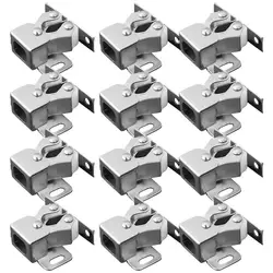 12pcs Cabinet Door Latch Heavy Duty Wardrobe Door Catch With Double-Wheel Spring Latches Hardware For Cabinets And Drawers