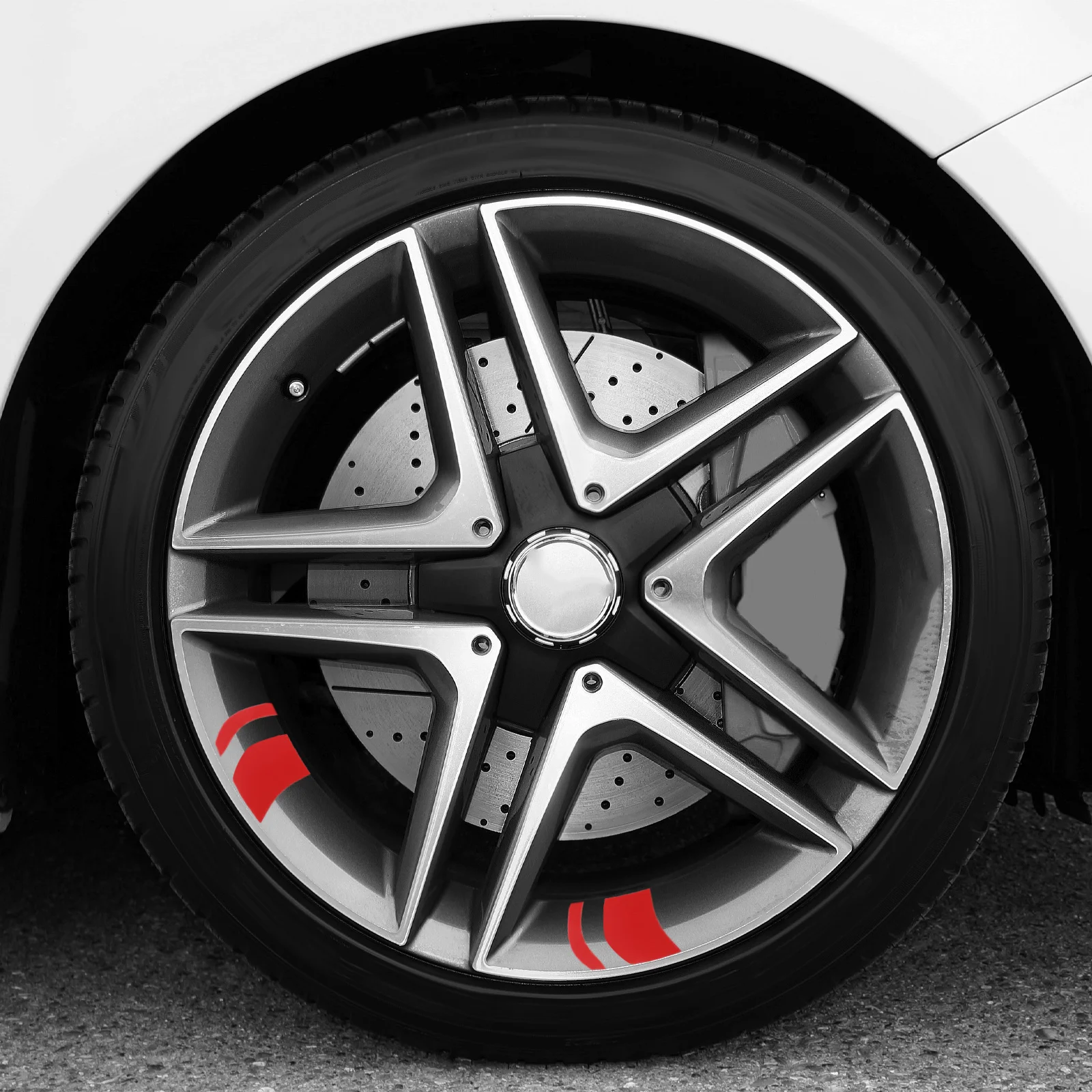 

60Pcs Reflective Automotive Wheel Hub Stickers Waterproof Car Tire Rim Decal Stripes Exterior Night Driving Safety