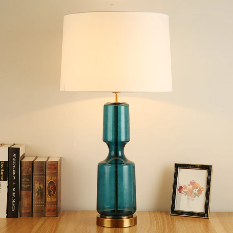 Minimalist decor standing light Retro Bedside Antique Glass table lamp Living room bedroom villa hotel designer Bed side lamp