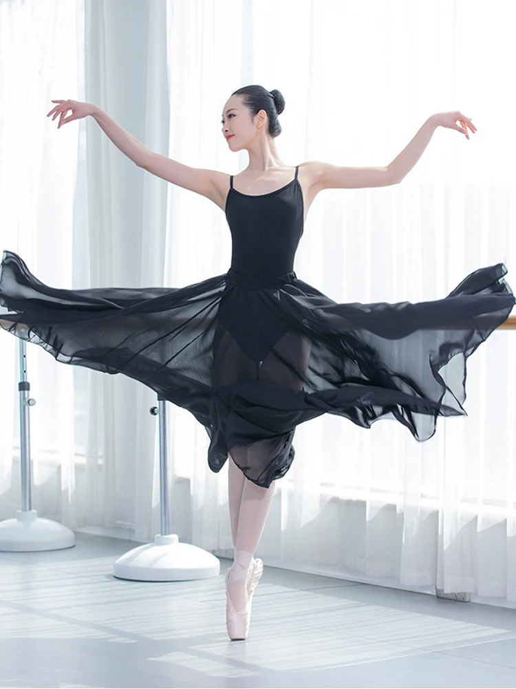 Ballet skirt exercise dress chiffon female performance costume dance long skirt large swing skirt modern dance skirt adult dance