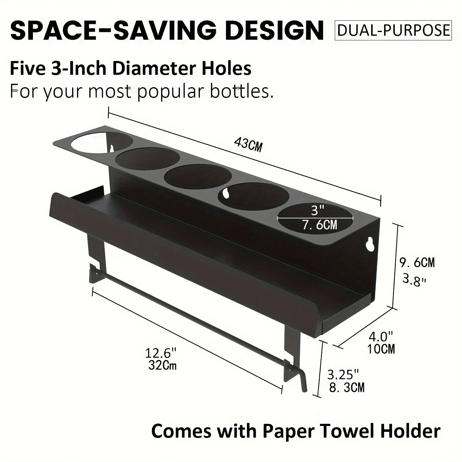 1pc Spray Can/tissue Holder - Wall Mounted 5-can Receiver, Suitable for Garage, Workshop, Kitchen and Home Storage Work Area
