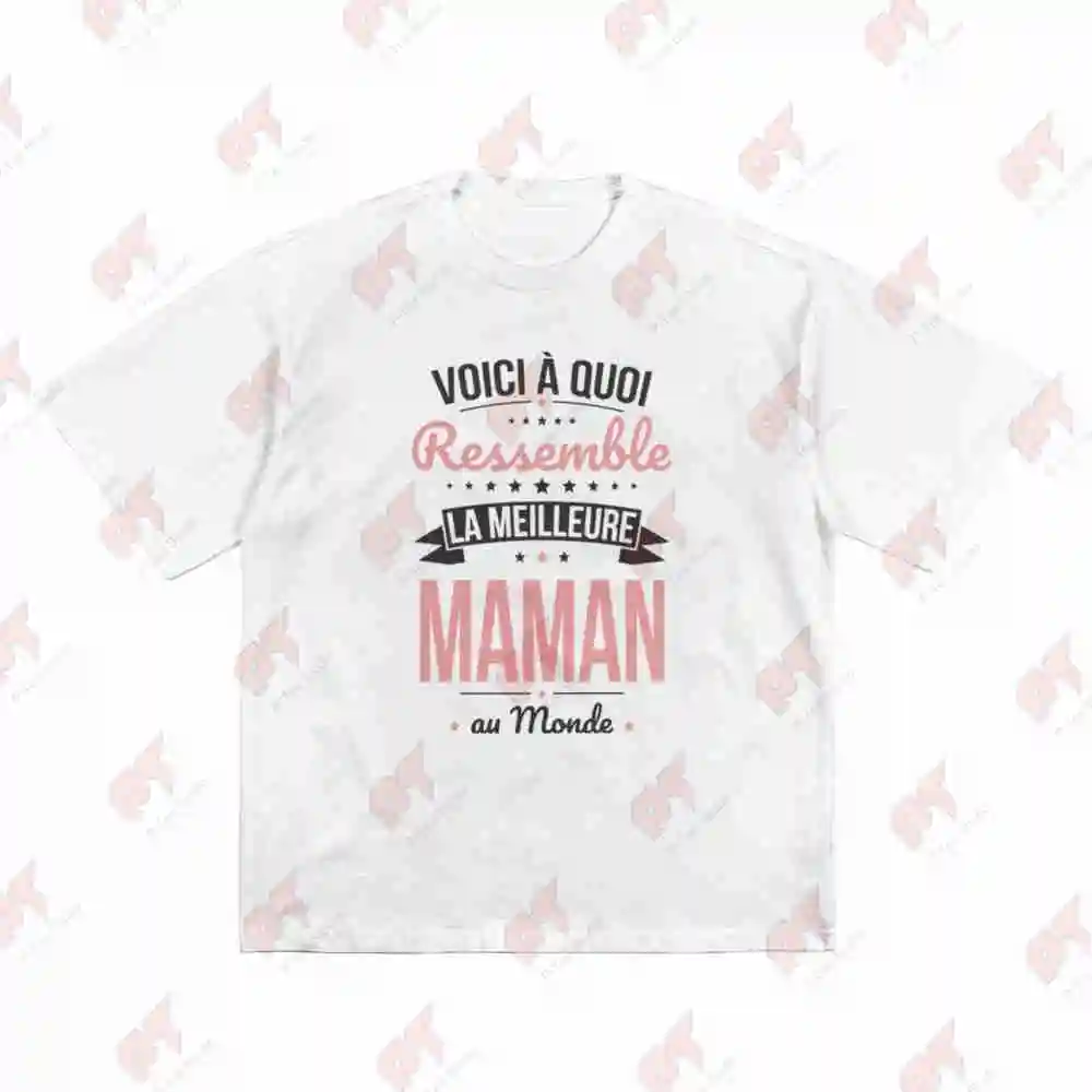 French This Is What The Best Mom In World Looks Like Short Sleeve Tee 100% Cotton T-Shirt