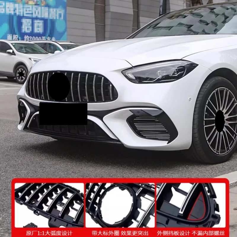 Rear Lip Tail Throat Front Bumper Grille for Mercedes Benz C Class C63 C63S C200 C260 Modified New Style Car Body Kit Accessorie