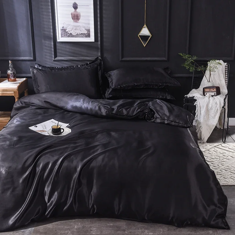 

Black duvet cover 220x240 Pillowcase 3pcs,200x200 quilt cover, bed cover 150x200,queen king size bedding set,bed sheet