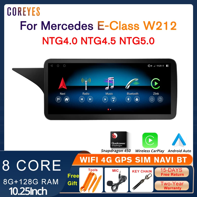 

COREYES 10.25" Car Radio Android 12 For Mercedes W212 2009-2016 Carplay Stereo Multimedia Player GPS Navigation BT Headunit