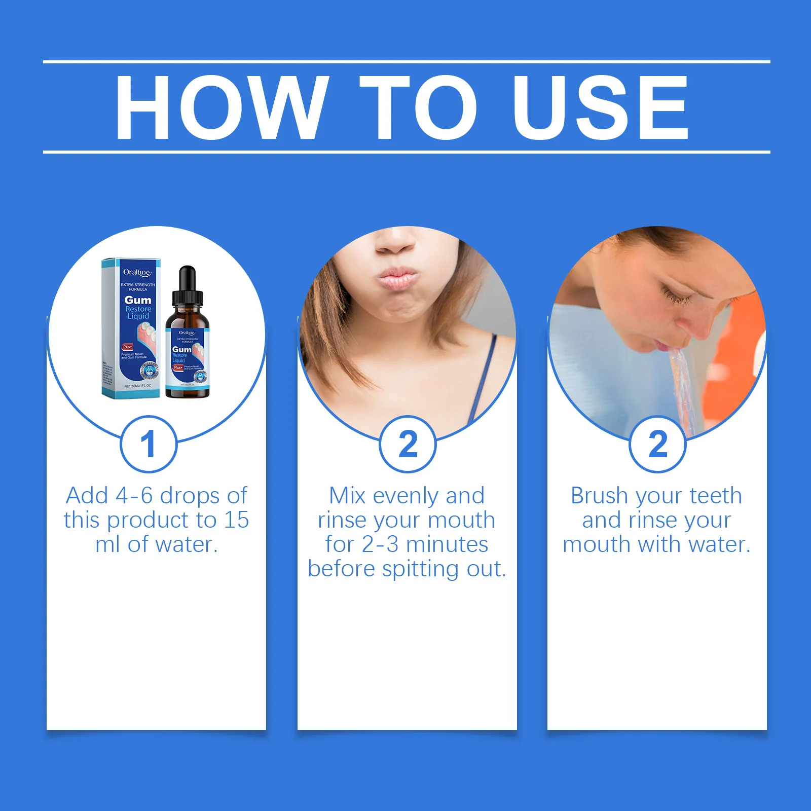Oralhoe Gum Restore Liquid Repair Receding Bleeding Reduce Periodontal Disease Soothe Sensitive Oral Gum Care Dental Health
