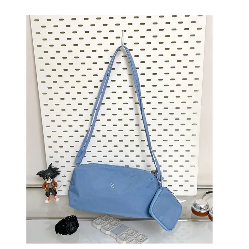 Women Simple Nylon Cylinder Crossbody Bag Double Handles Adjustable Strap Lightweight Casual Daily Shoulder Handbag 2026 New