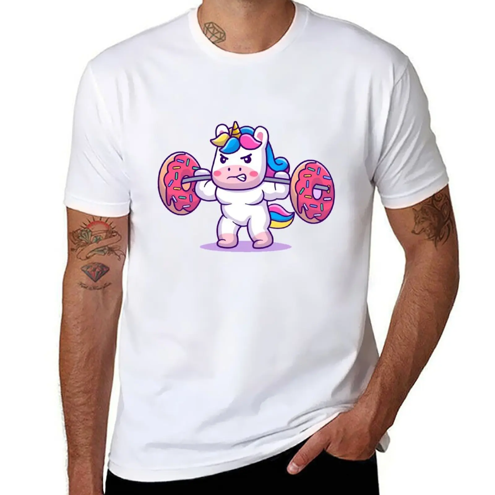 

Unicorn donut Weightlifting T-Shirt t shirt personalised cotton t shirt pack funny t shirts cotton T-shirt