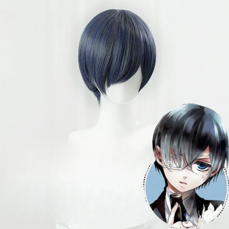 Anime Black Butler Protagonist Character Short Hair Ciel Phantomhive Cos Modeling Wig Music Festival Woman Twintails Long Hair