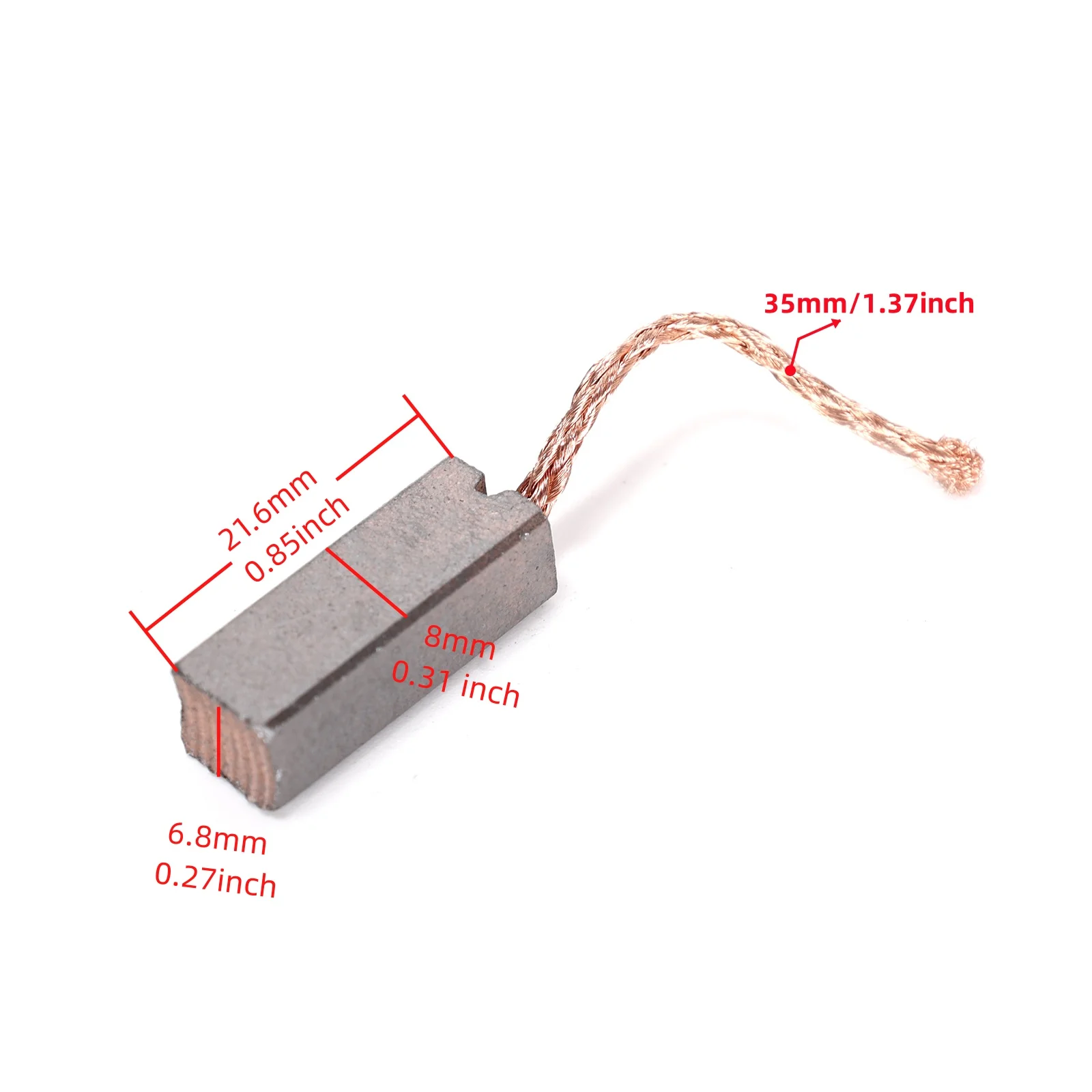 2Pcs Electric Motor Carbon Brushes(21.6x8x6.8mm) Wire Length 35mm Compatible with Bosch,Siemens,Valeo,Volkswagen Passat,Mercedes