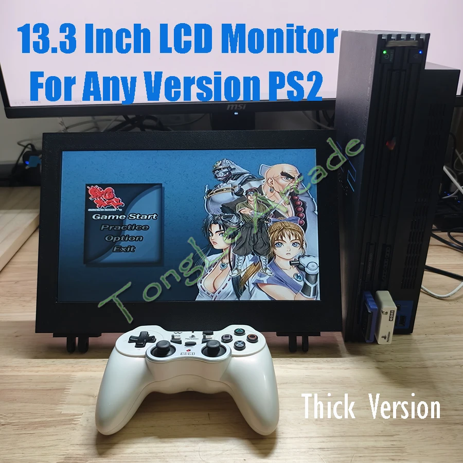 

Новый портативный дисплей DIY 13,3 дюйма, ЖК-мини-монитор постоянного тока 5 В со стерео для любой модели игровой консоли PS2 PS 2 в толстой/тонкой версии