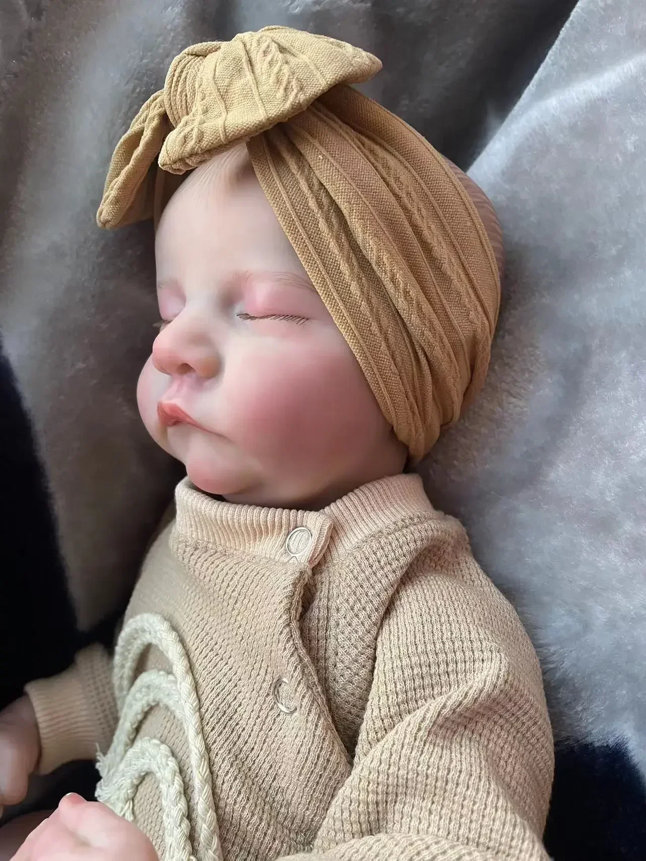 19-calowa lalka Levi Sleeping Reborn Baby Doll Już pomalowana Wykończona Noworodek Rozmiar 3D Skóra Widoczne żyły Kolekcjonerska lalka artystyczna