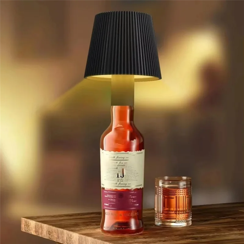 ABVT-Portable Wine Bottle Lamp Rechargeable LED Table Light Ideal For Bar, Cafe & Home Decor