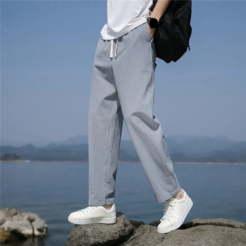 Men's casual Sportswear short pants Mens Fashion Casual Solid Color Try Breathable Cotton And Linen casual clothing шорты