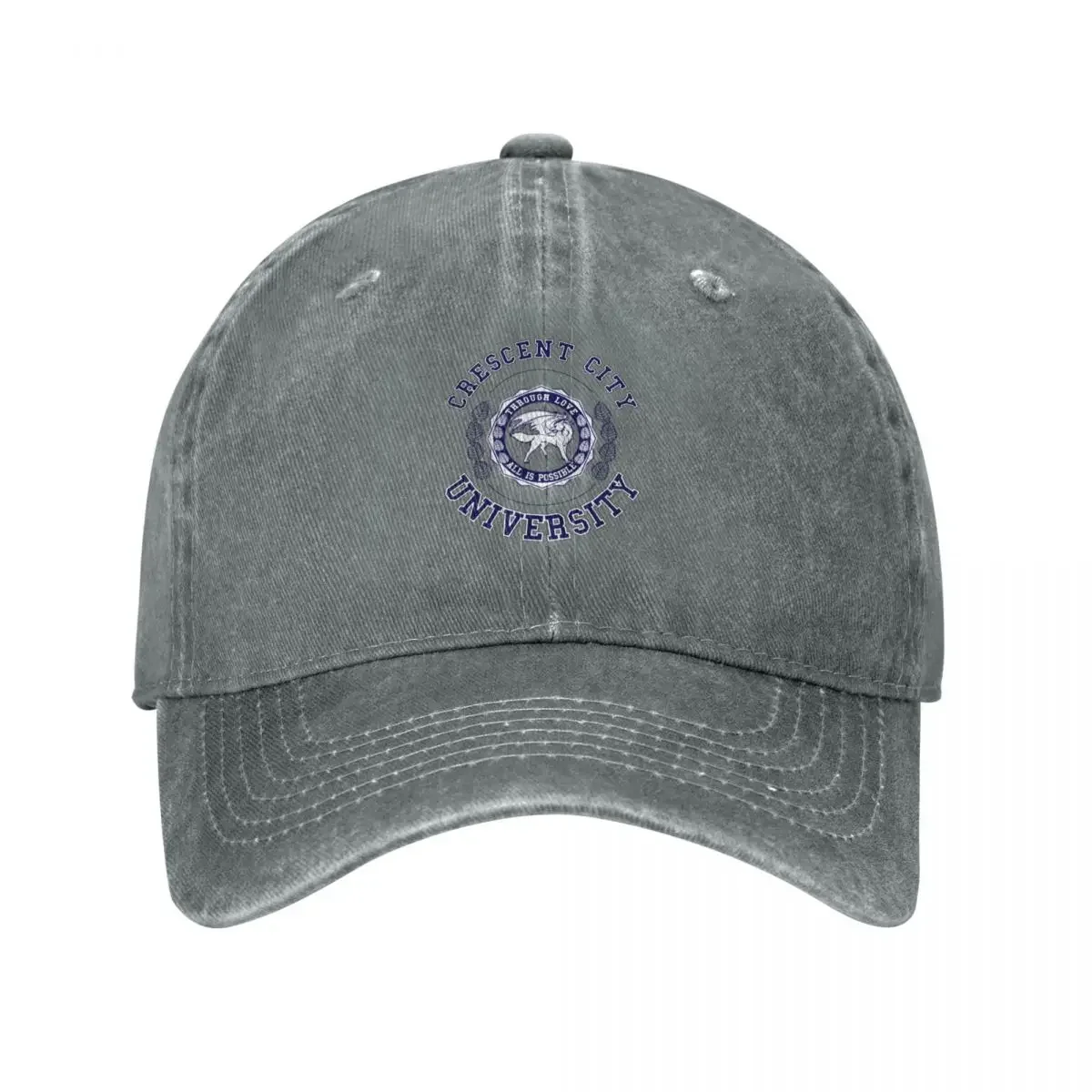 Crescent City University Wolf Emblem Baseball Cap Hat Baseball Cap Golf Cap Men Caps Women's