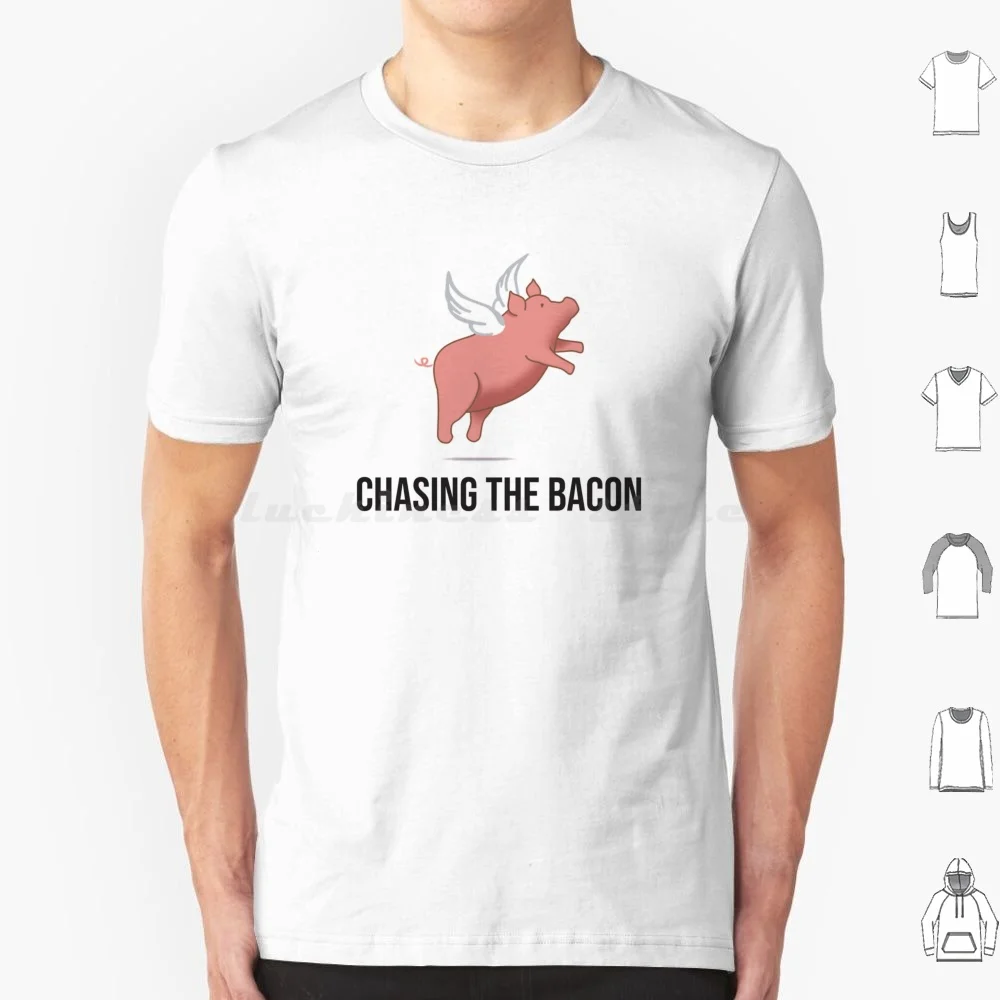 Chasing The Bacon T Shirt Men Women Kids 6xl Chasing The Bacon Retro Pig Piggy Flying Culture Trendy Funny Humour Cool Cute