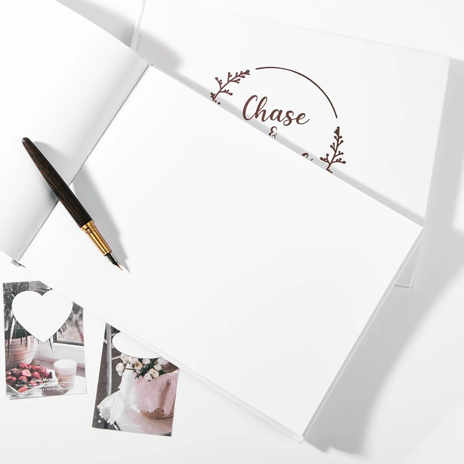 Personalized White Wedding Guest Book Engagement Photo Album Perfect Wedding Gift for Her Memory Scrapbook Wedding Keepsake Gift