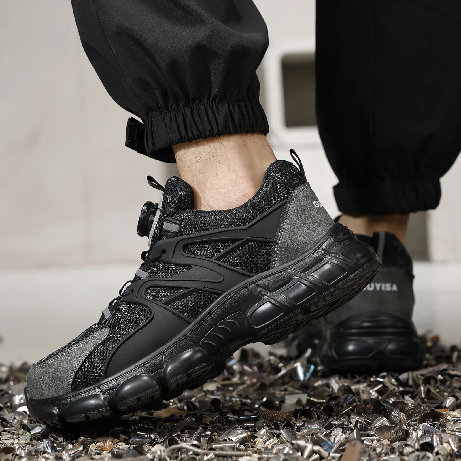 GUYISA Men's work shoes anti smashing and anti stabbing fashionable and versatile