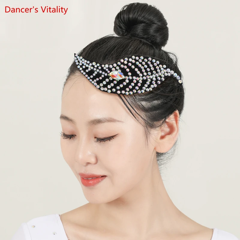 Latin Dance Accessories Headdress  Flower Dance Performance Jewelry Customization Diamond Flower Dress Competition Accessory