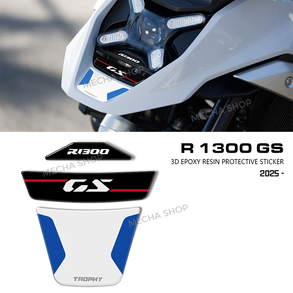 

Наклейка на переднюю часть для R1300GS 2025 2026, 3D-стикер из смолы, защитный комплект, аксессуары для мотоциклов, декоративная наклейка