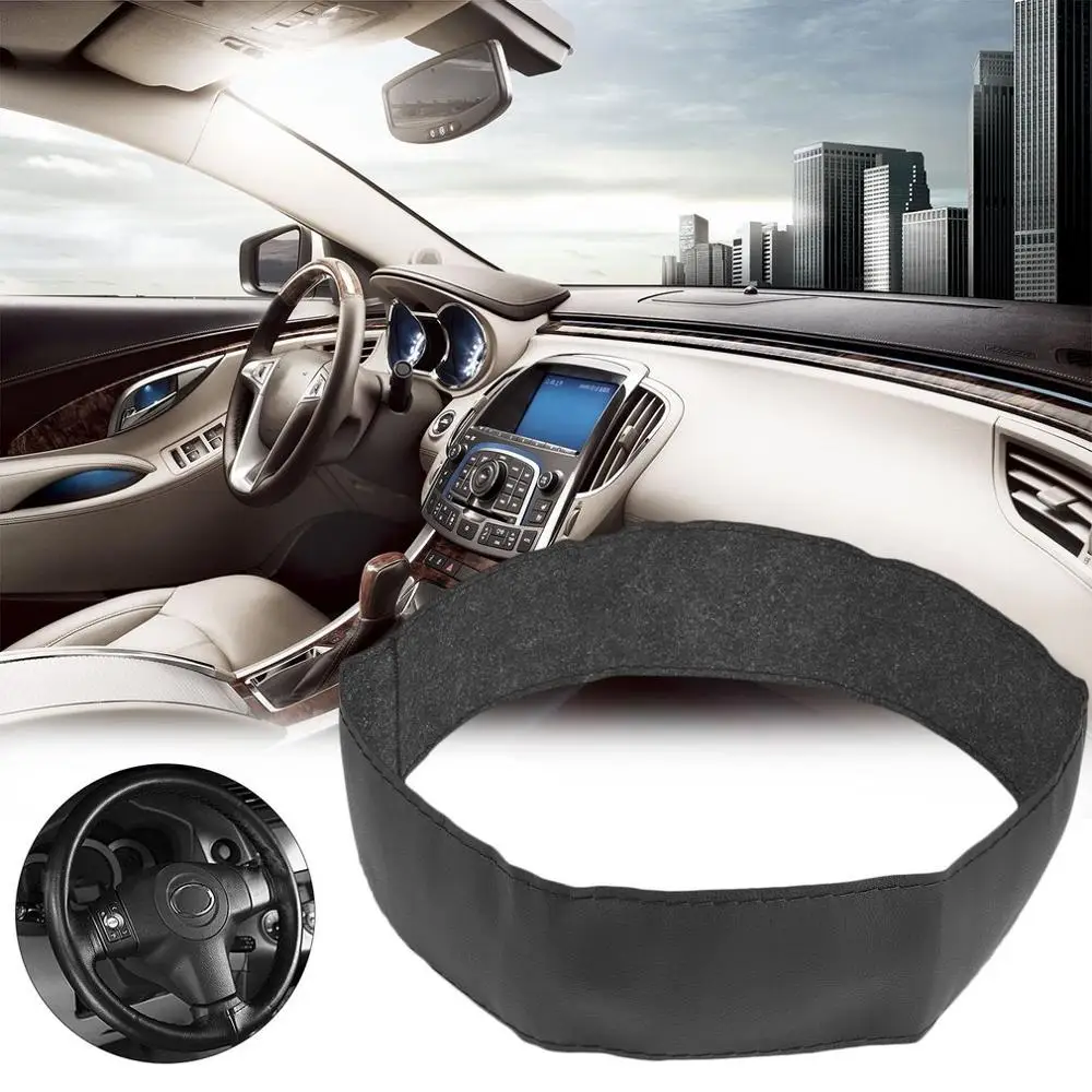 Universal Hot Sell Soft PU Leather Auto Car Steering Wheel Cover With Needles and Thread Skid-Proof Car Steering Wheel Protector