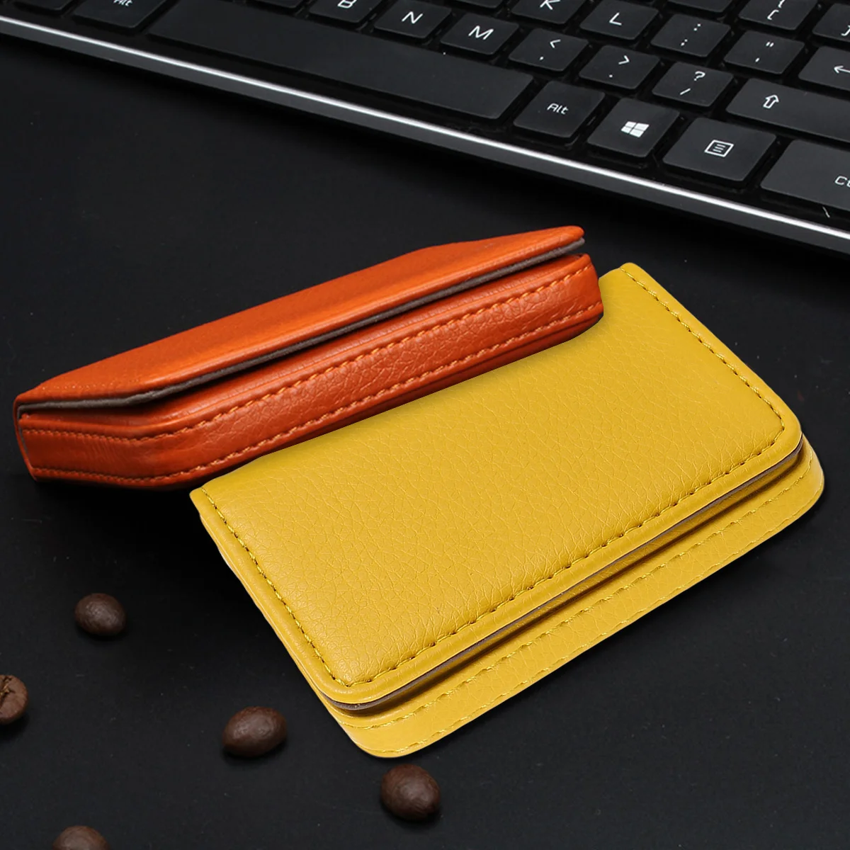 

1Pcs Portable Name Case PU Business Holder Magnetic Closure Smooth Finish Card Protector Ideal for Networking Events