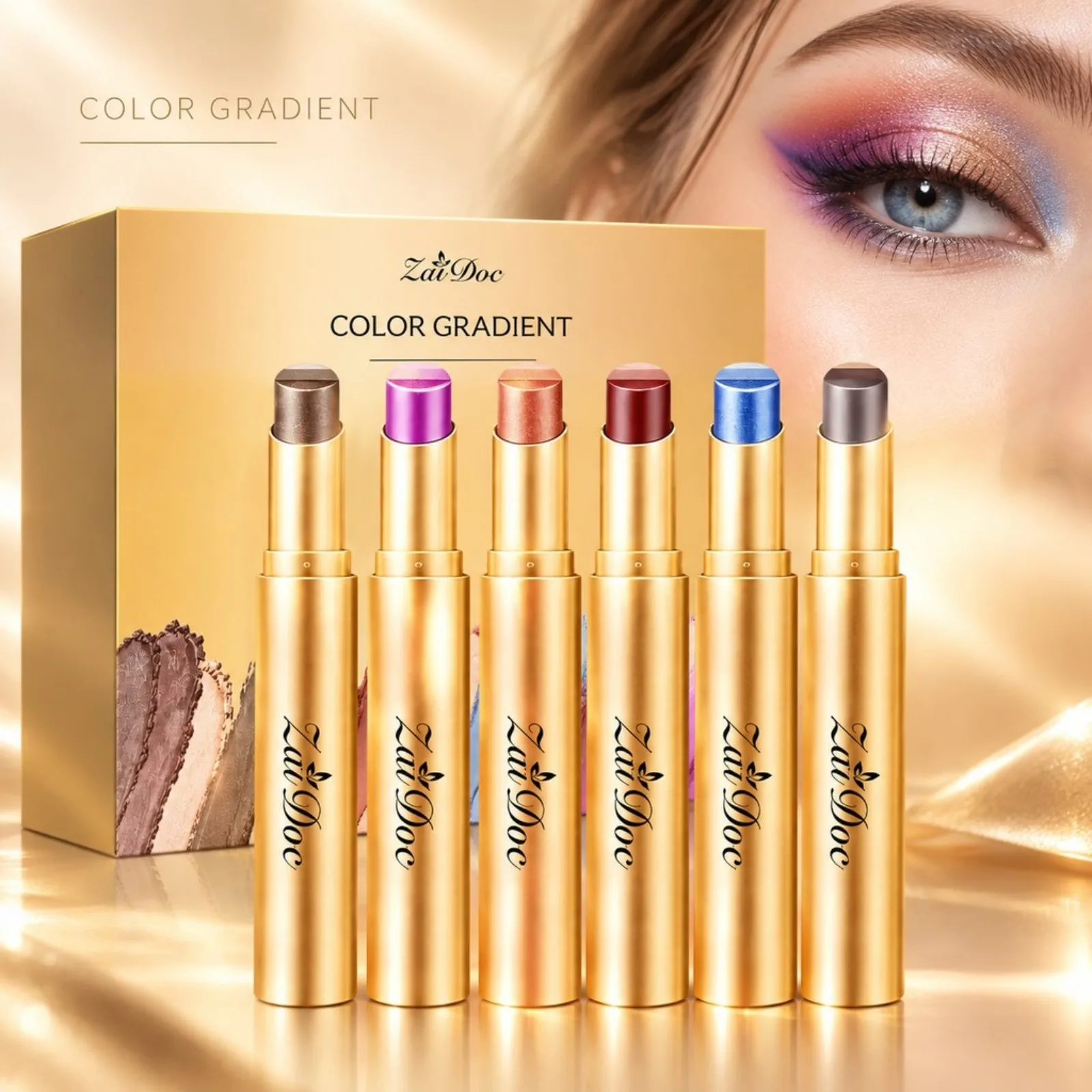 6pcs Multi Color Eyeshadow Stick Set Long Lasting Smooth Blendable Moisturizing Non Drying Beginner Friendly Eye Makeup Women