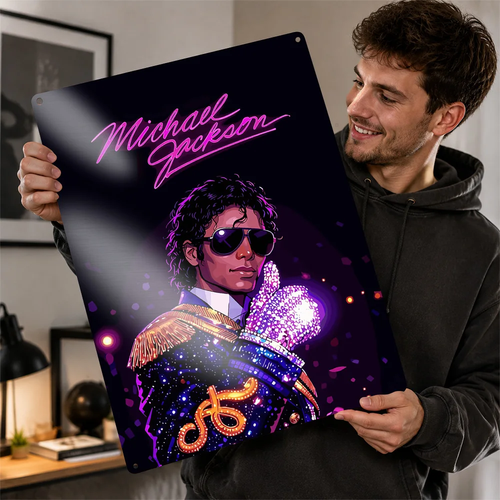 Michael Jackson Stage Portrait Textured Metal Poster Pop Wall Art For Bedroom Customized Aluminum Sign Music Lover Gift Idea