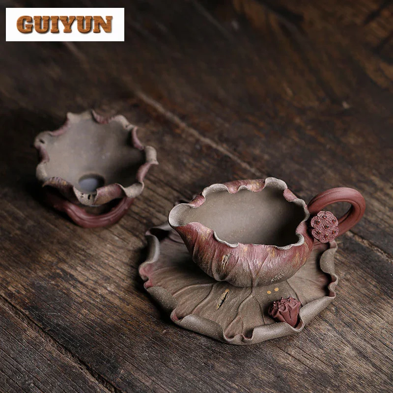 

Handmade Purple Clay Lotus Petal Tea Separator Infusor Zen Chhai for Tea Tea Strainer Tea Soaking Zisha Tea Filter Tea Ceremony