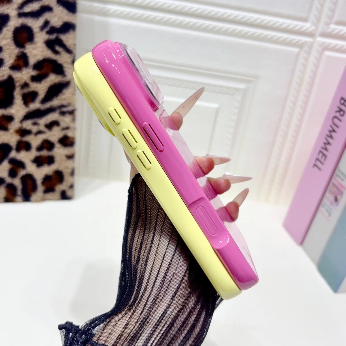 Luxury Glitter Love Heart Leopard Print Texture Phone Case For iPhone 17 16 15 14 13 Pro Max Camera Lens Protect Shockproof Cove view 4
