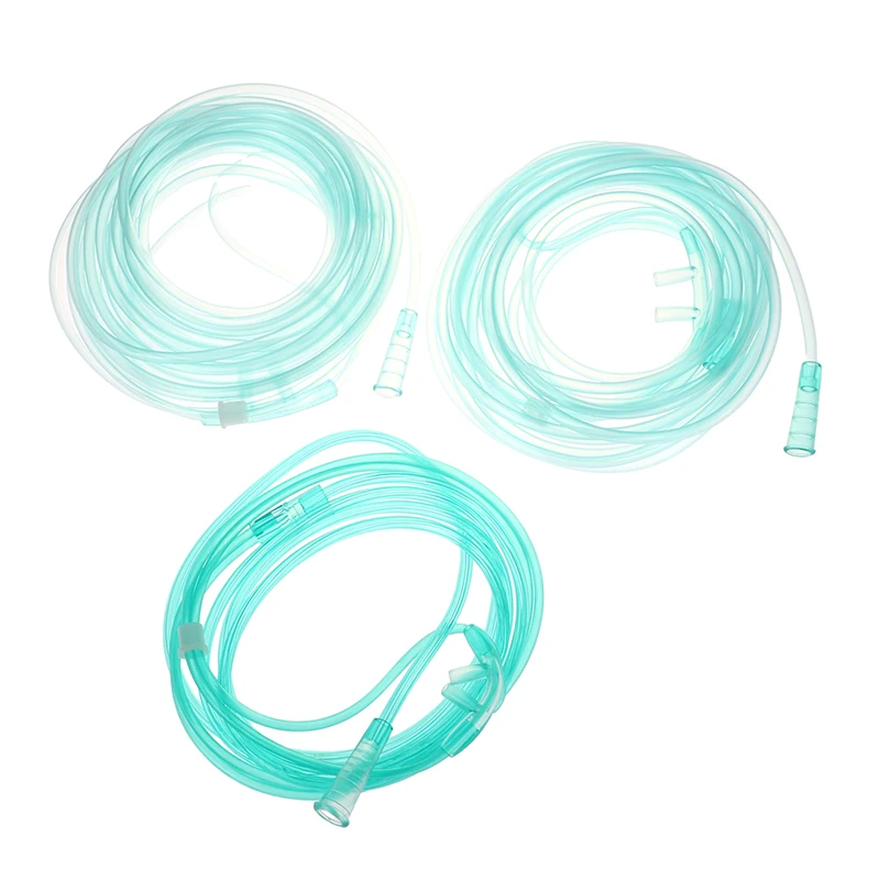 1PCS ทิ้งออกซิเจนหลอดคู่จมูกออกซิเจนหลอดบรรจุอิสระ Medical Care เครื่องหายใจ Cannula 1.5/1.8/3/4/5M