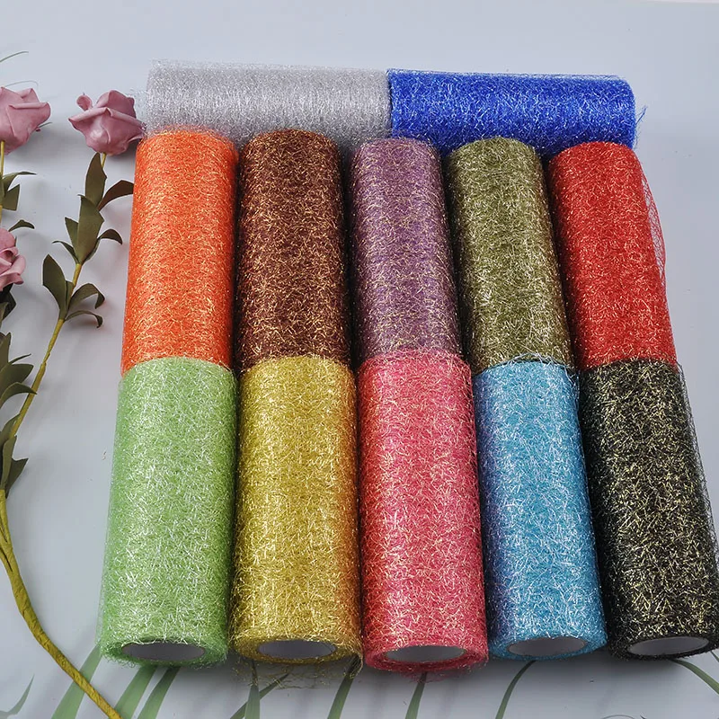 10 Yards 15CM Organza Tulle Roll Spool Fabric Ribbon DIY Tutu Skirt Gift Craft Chair Sash Wedding Party Decoration Gold Silver