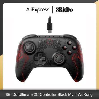 8 Ultimate Ultimate 2C Wireless Game Controller Wired Gamepad Black Legend WuKong Hall Effect Joystick for Windows 10/11 Android