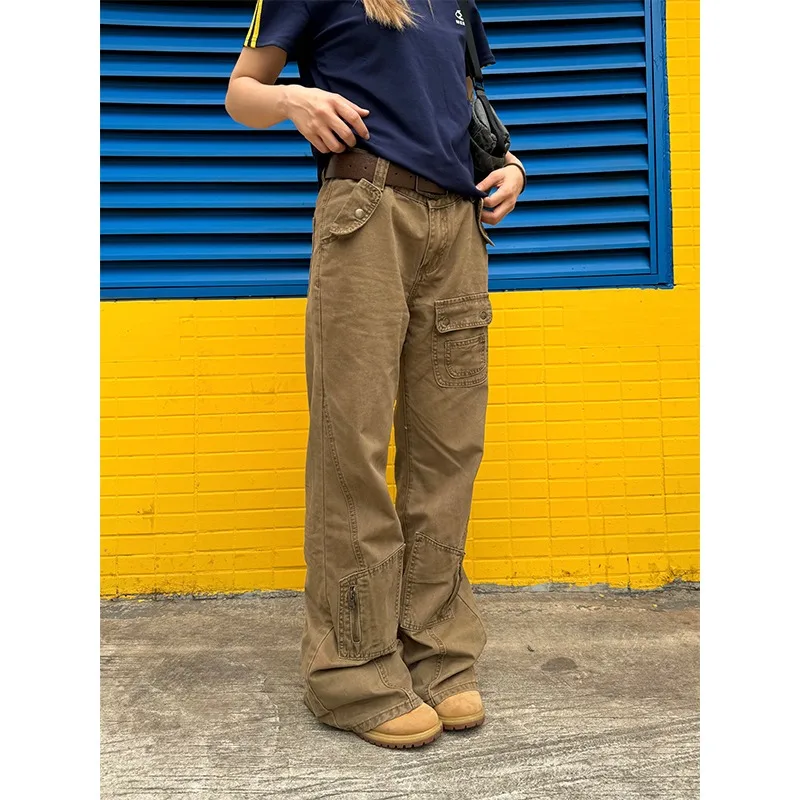 

Couple's Flared Jeans Spring Design Feel Workwear and Floor-length Pants Retro High-waisted Slimming American High Street