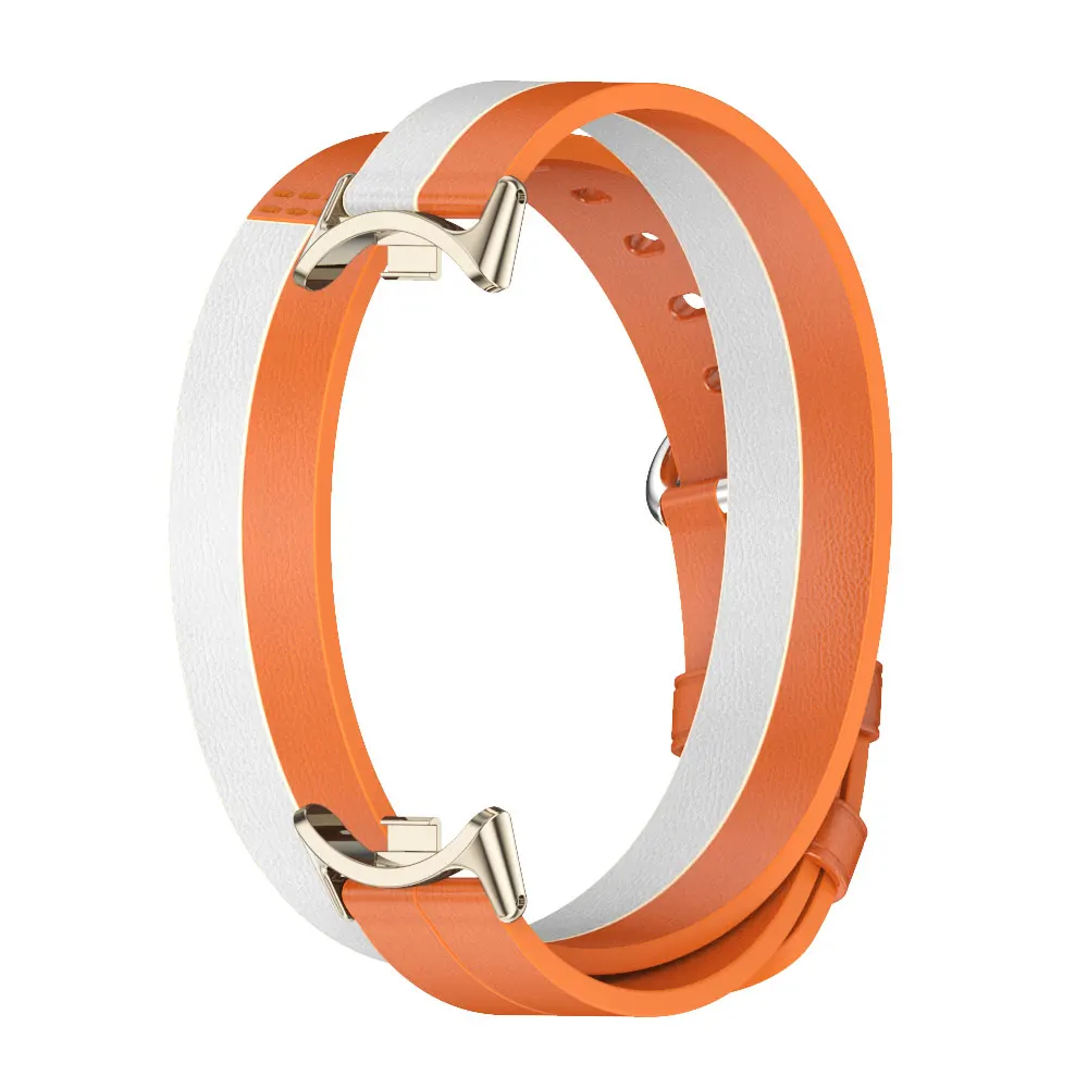 Mi Band 8 الجلود حزام مزدوجة حلقة سوار ل شاومي Mi الفرقة 7 Correa الأساور ساعة ذكية Miband 6 5 4 3 استبدال حزام