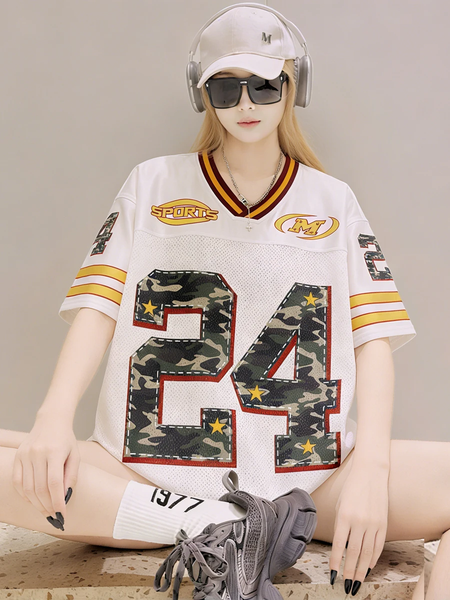 

Summer Loose Women's T-shirt Short Sleeve American Trendy Brand Large Version Cotton Comfortable Breathable Soft Sweat Absorb...