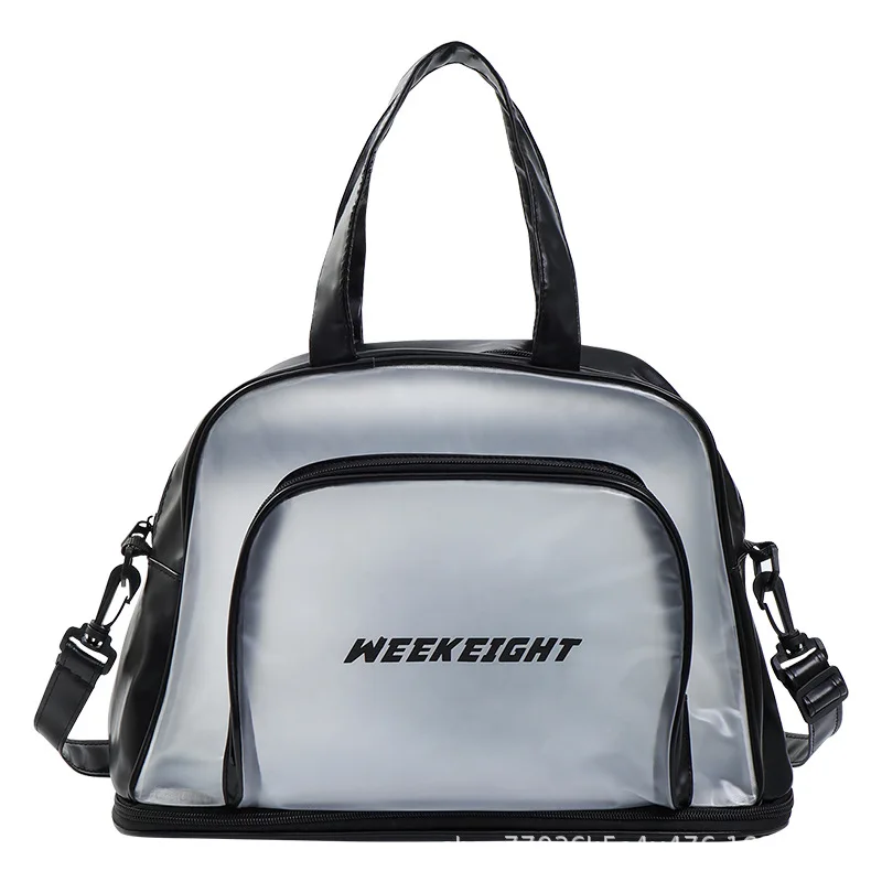PVC Transparent Swimming Beach Bag Wet Dry Separation Fitness Travel Handbag Shoes Compartment Large Washing Luggage Tote