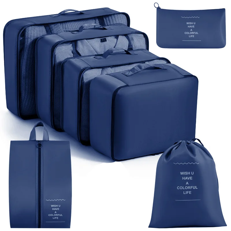 7Pcs Set Tragbare Gepäck Lagerung Taschen Reise Veranstalter Lagerung Taschen Koffer Verpackung Würfel Set Kleidung Ordentlich Beutel Falten